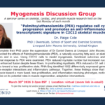 Dr. Cole will present their talk titled "Palmitoylethanolamide (PEA) regulates cell cycle progression and promotes an anti-inflammatory transcriptomic signature in C2C12 skeletal muscle cell" at 2-3pm EST on Monday the 30th, March 2026.