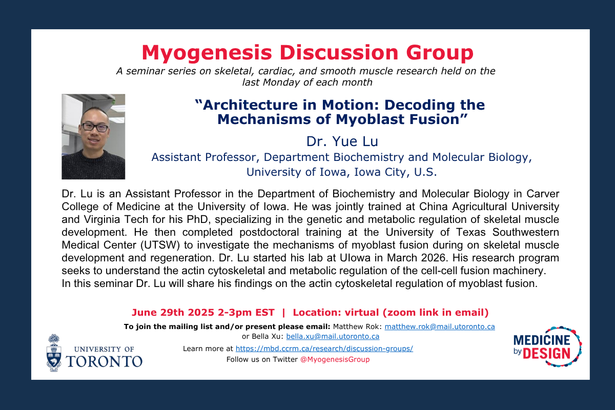 Myogenesis Discussion Group | Architecture in Motion: Decoding the Mechanisms of Myoblast Fusion