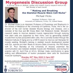 Myogenesis discussion group poster for May 2023.