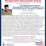 Myogenesis discussion group seminar poster for January 2024
