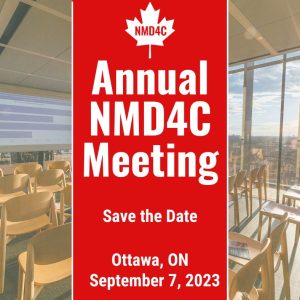 NMD4C meeting poster. Location information and date of event.