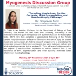 November Myogenesis Discussion Group talk, presented by Dr Stephanie Tobin