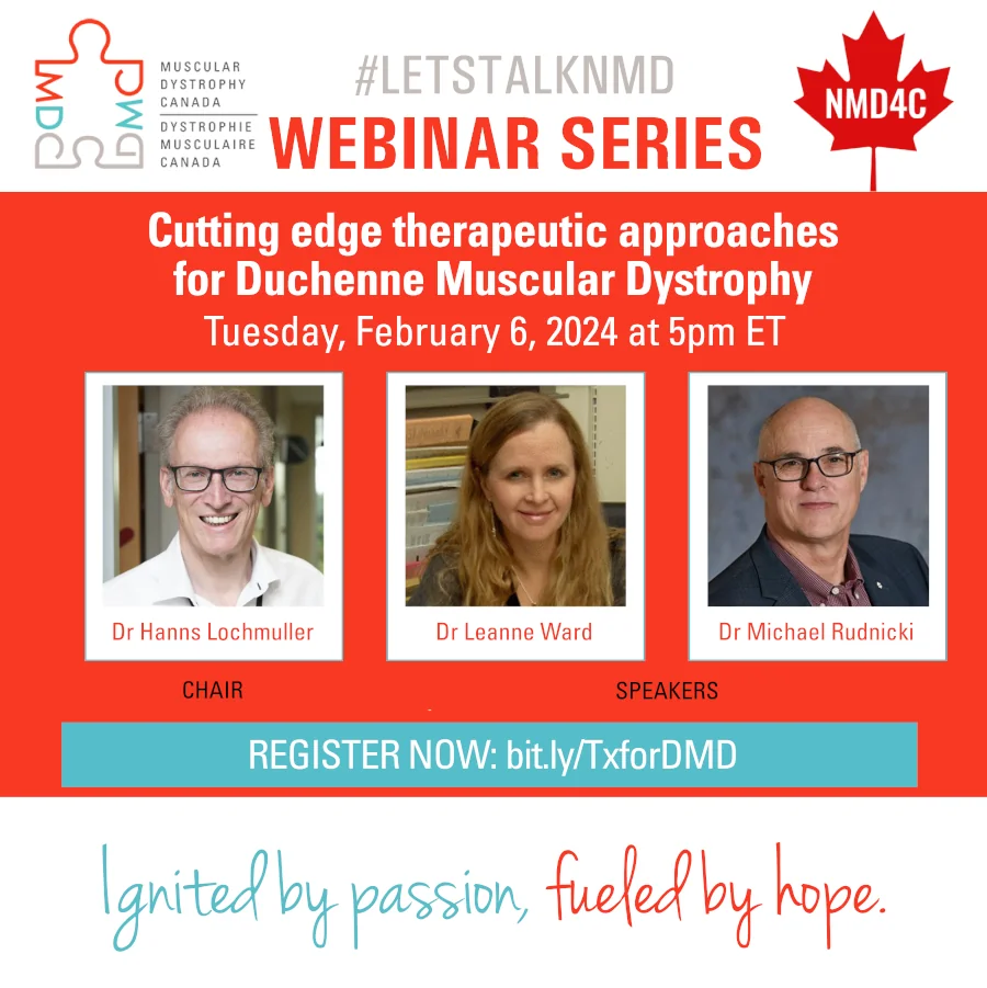Webinar poster for Cutting edge therapeutic approaches for DMD