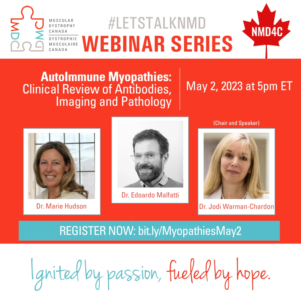 May webinar poster for the LetsTalkNMD series. Topic on autoimmune disorders.