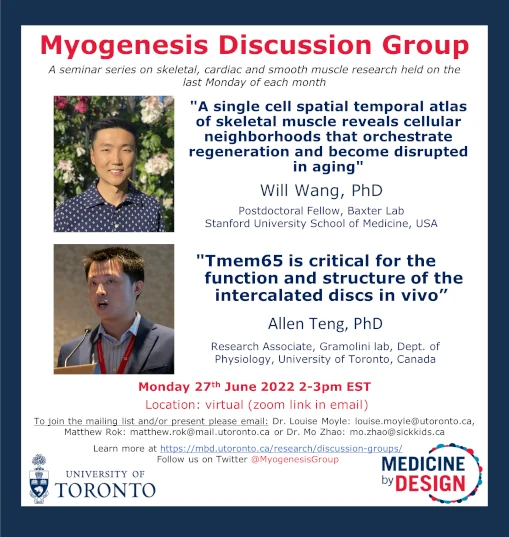 Myogenesis discussion group seminar - June 2022 poster