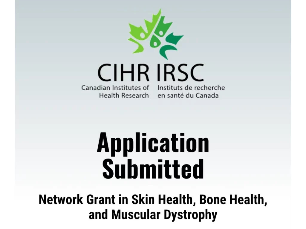 CIHR logo on top of text reading Application Submitted.