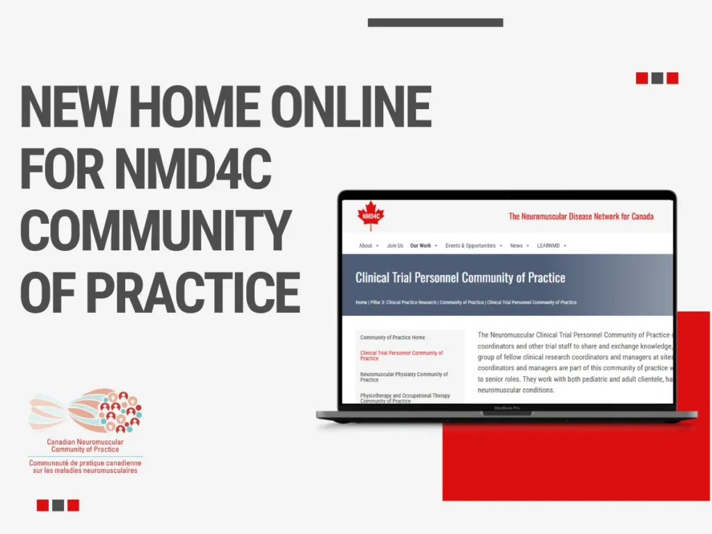 Announcement poster reading: New home online for NMD4C community of practice