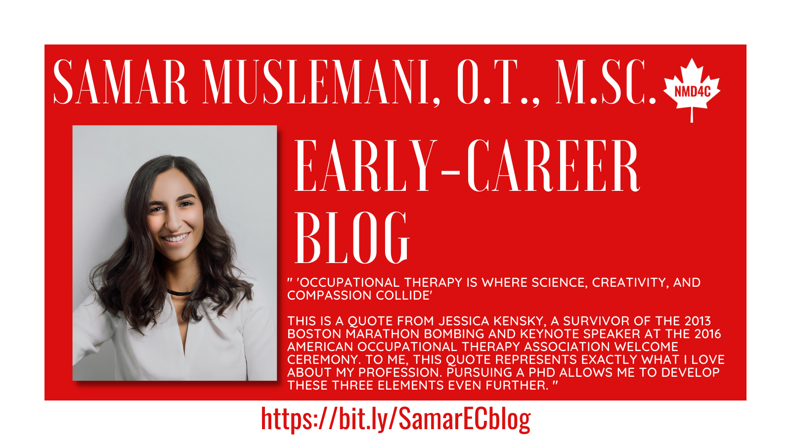 Read Occupational Therapist Samar Muslemani's Early Career Blog - News ...
