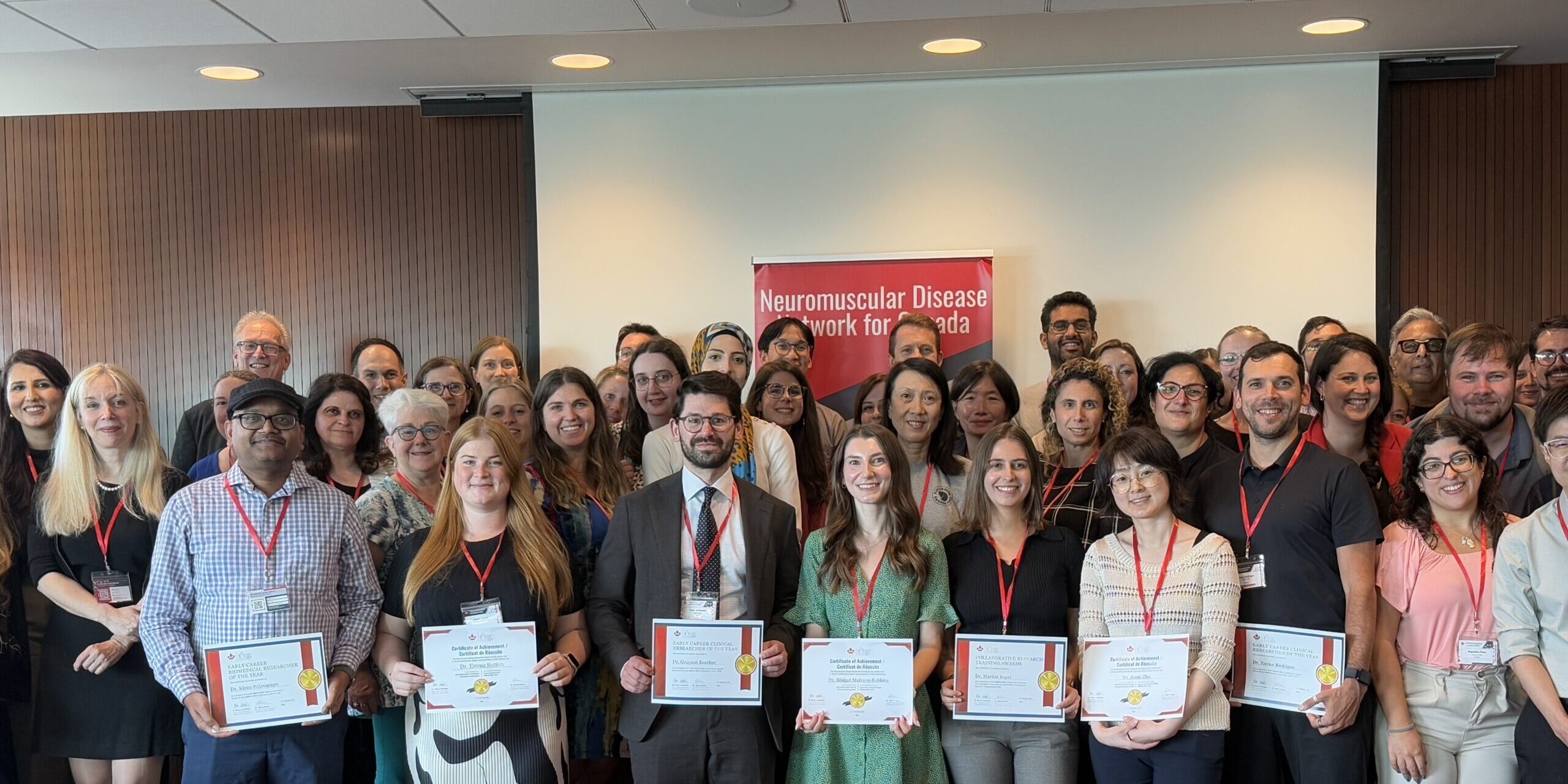 Awardees Left to Right: Dr. Kiran Polavarapu, Dr Emma Sutton, Dr. Grayson Beecher, Dr. Bridget Mulvany-Robbins, Marion Boyer, Dr Xavier Rodrigue
