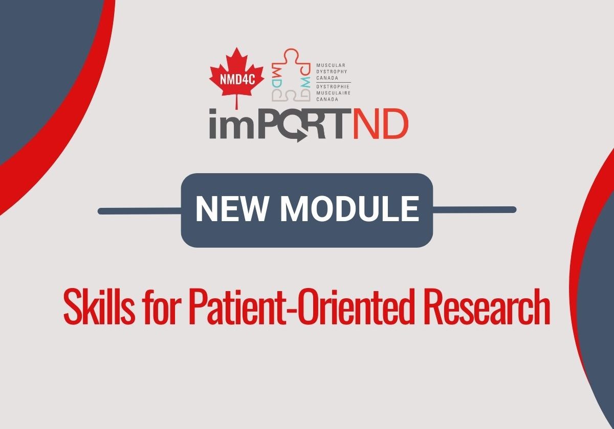 ImPORTND logo with text reading 'new module - skills for patient oriented research'