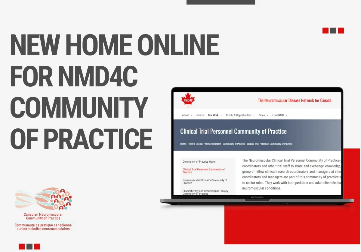 Announcement poster reading: New home online for NMD4C community of practice